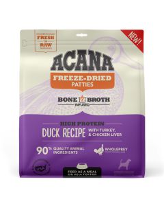 Acana Freeze-Dried Patties High Protein Duck with Turkey & Chicken Liver Recipe for Dogs 14 oz.