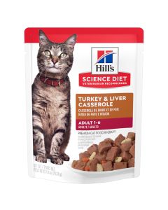 Hill's Science Diet Adult Turkey & Liver Casserole Cat Food 2.8 oz.