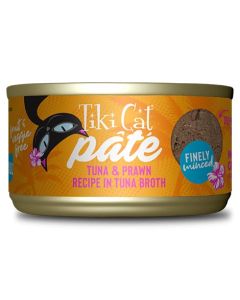 Tiki Cat Pate Tuna & Prawn Recipe in Tuna Broth 2.8 oz.