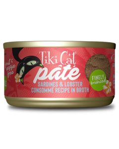 Tiki Cat Pate Sardines & Lobster Consomme Recipe in Broth 2.8 oz.