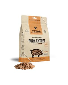 Vital Essentials Freeze-Dried Raw Pork Entree Cat Food Mini Nibs 12 oz.