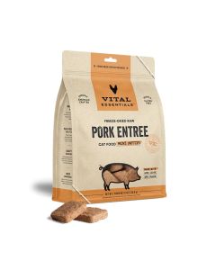 Vital Essentials Freeze-Dried Raw Pork Entree Cat Food Mini Patties 8 oz.