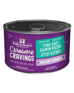 Stella & Chewy's Carnivore Cravings Savory Shreds Tuna & Salmon Recipe 5.2 oz.