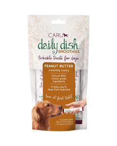 CARU Daily Dish Smoothies Lickable Treats for Dogs Peanut Butter 4 ct.