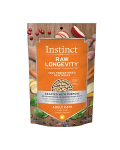 Instinct Raw Longevity 100% Freeze-Dried Raw Meals Adult Cats Cage-Free Chicken Recipe  9.5 oz