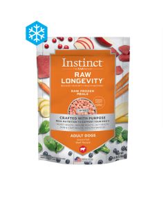 Instinct Raw Longevity Frozen Bites For Adult Dogs Grass-Fed Beef Recipe 4 lbs