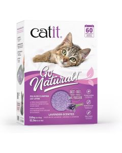 Catit Go Natural Pea Husk Clumping Cat Litter Lavender Scented 12.3 lbs.