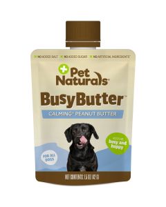 Pet Naturals BusyButter Easy Squeeze Peanut Butter Flavored Paste Calming Supplement for Dogs 1.5oz