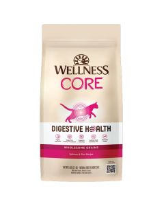 Wellness CORE Digestive Health Wholesome Grains Salmon & Rice Recipe for Cats 5 lbs.