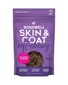 Dogswell Skin & Coat Soft & Chewy Treats Salmon Flavor 14 oz.
