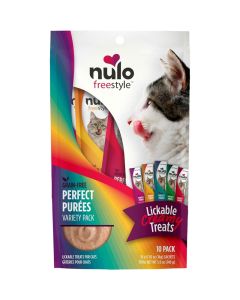 Nulo Freestyle Perfect Purees Lickable Treat for Cats Variety 10 Pack