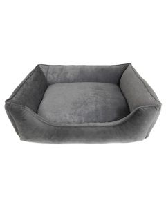 Arlee Pet Max Rectangle Bed Gun Metal Grey Large 40"
