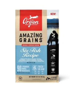 Orijen Amazing Grains Six Fish Recipe Dry Dog Food 22.5 lbs.