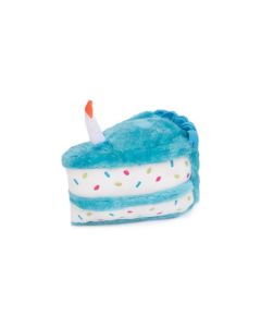 ZippyPaws NomNomz Blue Birthday Cake Dog Toy 7 in