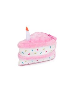 ZippyPaws NomNomz Pink Birthday Cake Dog Toy 7 in