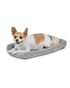 MidWest Quiet Time Deluxe Diamond Stitch Bolstered Pet Bed Gray 22"