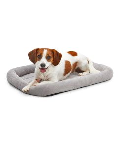 MidWest Quiet Time Deluxe Diamond Stitch Bolstered Pet Bed Gray 24"
