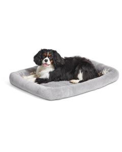 MidWest Quiet Time Deluxe Diamond Stitch Bolstered Pet Bed Gray 30"