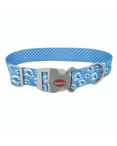 Coastal Sublime Blue Waves Collar 1.5 x 18-26