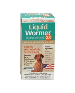 Durvet Liquid Wormer 2X Canine Anthelmintic Suspension 2 oz.