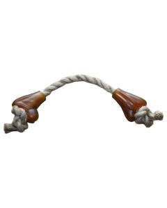Indipets All Natural Rubber Bone With Jute Rope Dog Toy
