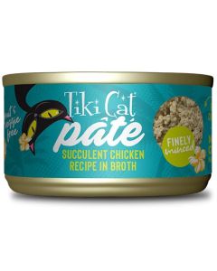Tiki Cat Pate Succulent Chicken Recipe in Broth 2.8 oz.