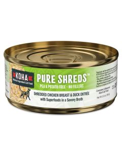 KOHA Pure Shreds Shredded Chicken Breast & Duck Entree for Cats 5.5 oz.