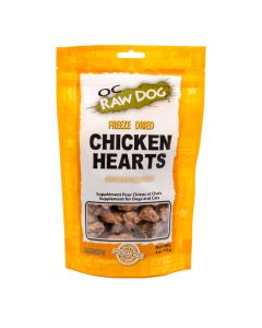 OC Raw Freeze-Dried Chicken Hearts Dog Treats 4oz Bag