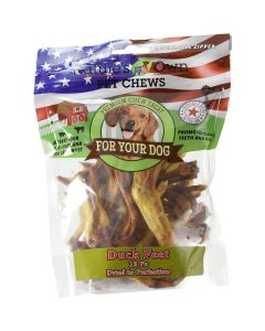 Nature's Own Pet Chews Premium Chew Treat for Dogs Duck Feet 12ct