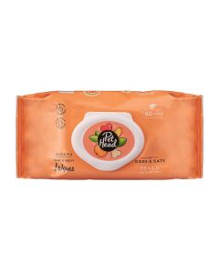 Pet Head Quick Fix Paw & Body Wipes Peach w/Aloe Vera 80 Wipes