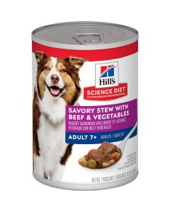 Hill's Science Diet Adult 7+ Savory Stew with Beef & Vegetables Dog Food 12.8 oz.
