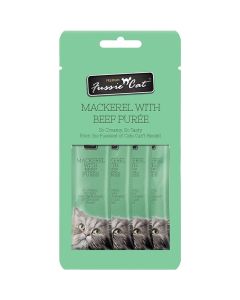 Fussie Cat Mackerel with Beef Purée 4pk