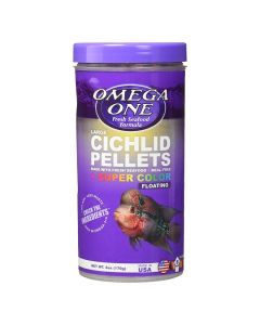 Omega One Large Floating Cichlid Pellets + Super Color 6 oz