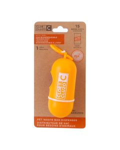 CLOEeCLUZO Bamboo Pet Waste Bag Dispenser with Citrus Scented Bags