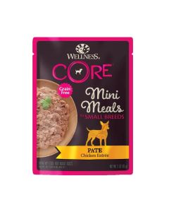 Wellness CORE Grain Free Mini Meals for Small Breeds Pate Chicken Entree 3 oz. Pouch