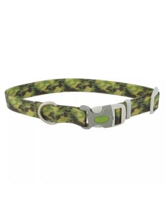 Coastal Water & Woods Waterproof Adjustable Dog Collar Green Camo 1" X 14"-20"