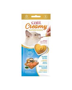 Catit Creamy Superfoods Salmon with Quinoa & Spirulina Treat for Cats 4pk