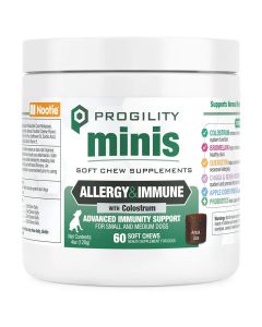 Nootie Progility Minis Soft Chew Supplements Allergy Relief with Colostrum 60ct