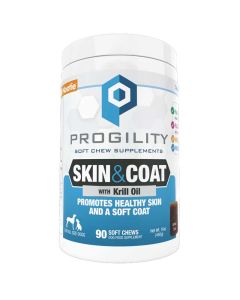 Nootie Progility Skin and Coat with Krill Oil Soft Chew Dog Supplement 90ct