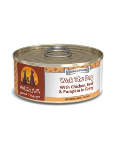 WERUVA Classic Wok the Dog with Chicken, Beef & Pumpkin in Gravy Dog Food 5.5 oz.