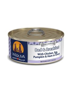 WERUVA Bed and Breakfast Chicken, Egg, Pumpkin & Ham in Gravy Dog Food 14 oz. 5.5oz.