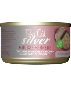 Tiki Cat Silver Mousse & Shreds Chicken, Salmon, & Chicken 2.4oz