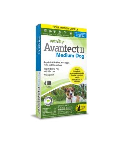 Vetality Avantect II Flea & Tick Topical Protection for Medium Dogs 11-20 lbs 4pk