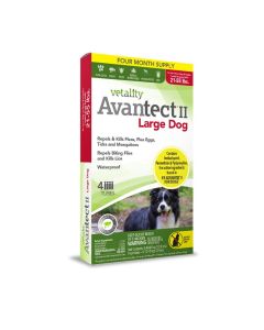 Vetality Avantect II Flea & Tick Topical Protection for Large Dogs 21-55 lbs 4pk