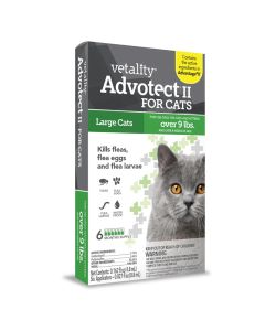 Vetality Advotect II Flea & Tick Topical Protection for Cats Over 9 lbs.