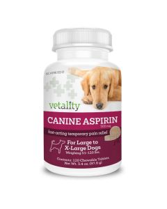 Vetality Canine Aspirin for Large to X-Large Dogs 120 ct Chewable Tablets
