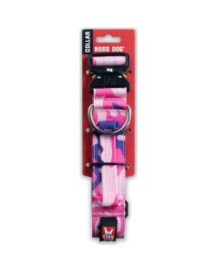 Boss Dog Tactical Collar Pink Camo 15-18 in Medium