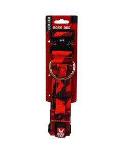 Boss Dog Tactical Collar Red Camo 15-18 in Medium
