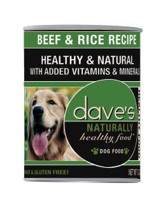 Dave’s Naturally Healthy Food Beef & Rice Recipe Can Food for Dogs 13.2 oz.