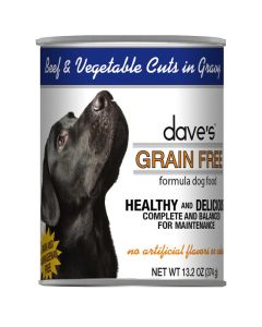 Dave’s Grain-Free Beef & Vegetable Cuts in Gravy Can Food for Dogs 13.2